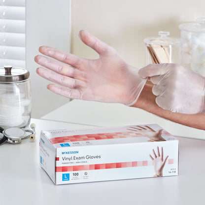 GLOVE, EXAM VNYL LG N/S (100/BX 10BX/CS)
