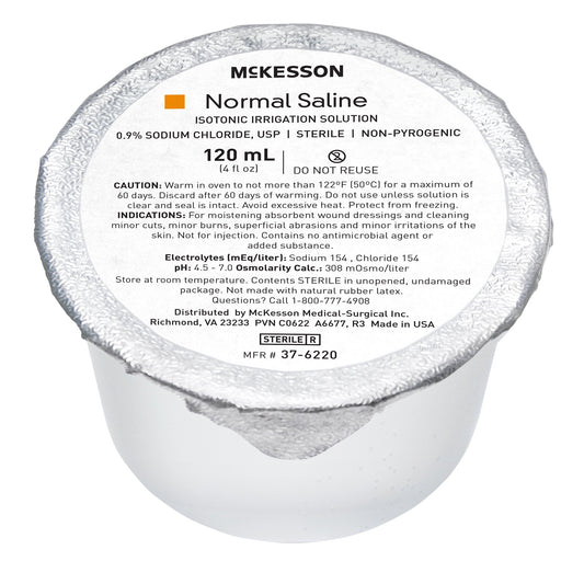 SALINE, IRR SOL FOIL-LID CUP STR 120ML (48/CS)