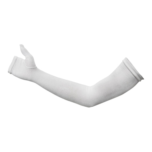ARM SLEEVE, W/THUMB WHITE 18"X3" (12PR/CS)