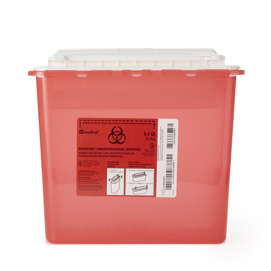 CONTAINER, SHARPS RED 5.4QT WALL DISP (12/CS)