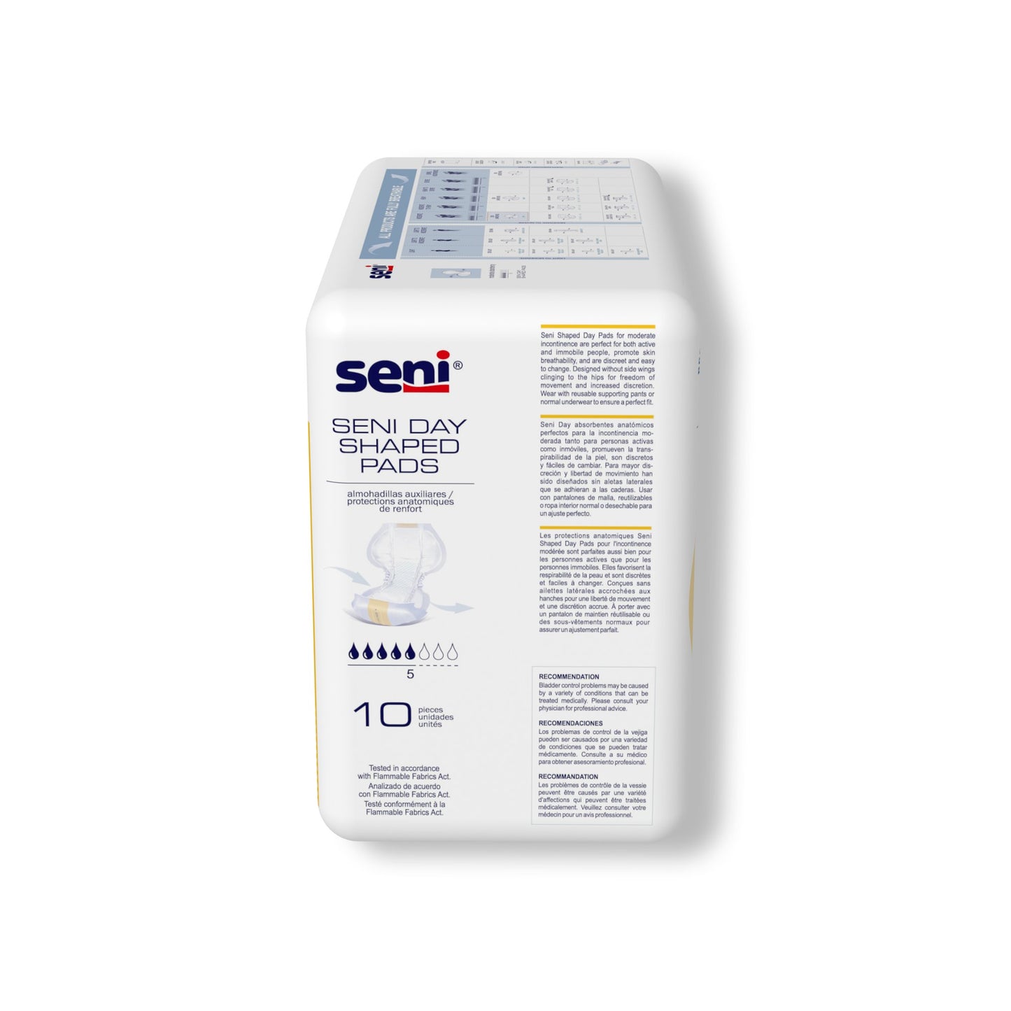 PAD, SENI SHAPED DRY (10/PK 6PK/CS)