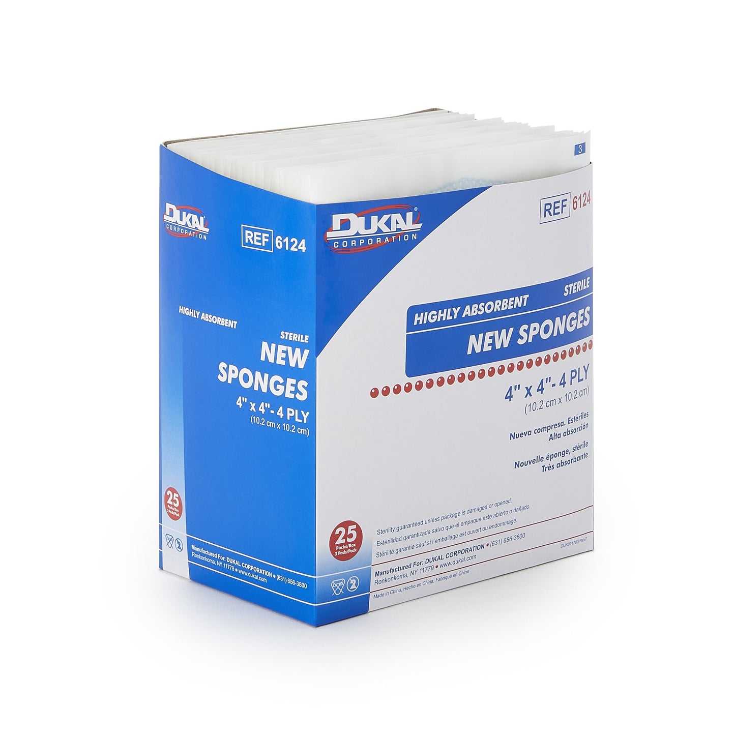 SPONGE, NEW NON-WOVEN ST 4PLY 4X4 (2/PK25PK/BX24BX/CS)