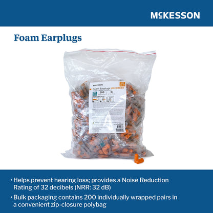 EARPLUGS, UNCR POLYBG (200PR/BG 10BG/CS)