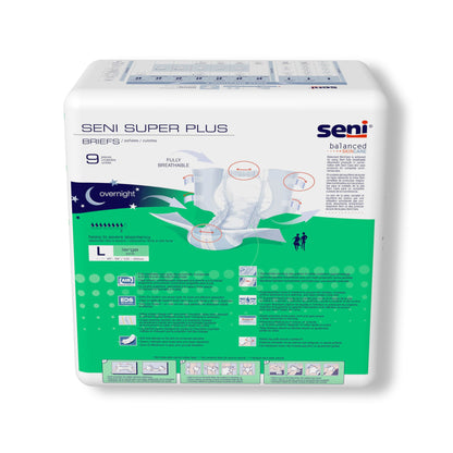 BRIEF, INCONT SENI SUPER PLUS LG 45"-59" (9/PK 4PK/CS)