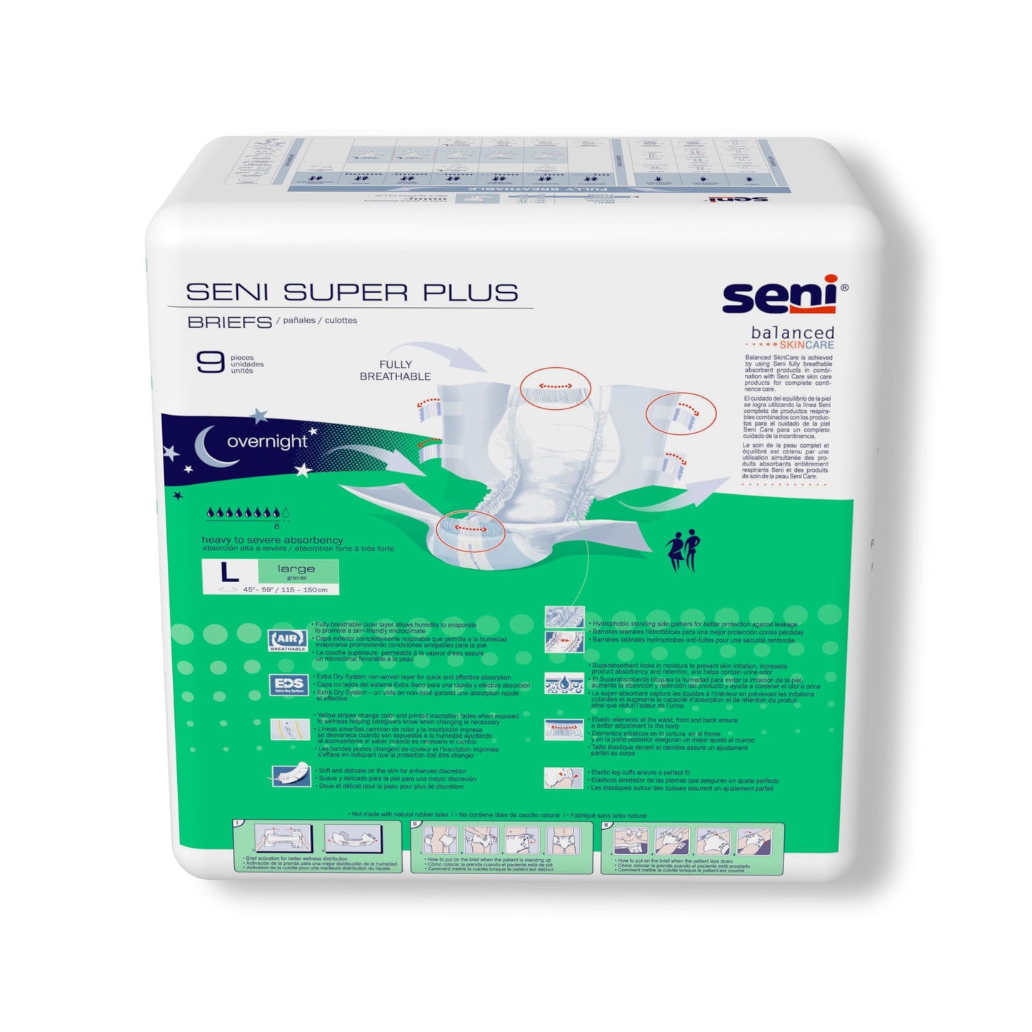 BRIEF, INCONT SENI SUPER PLUS LG 45"-59" (9/PK 4PK/CS)