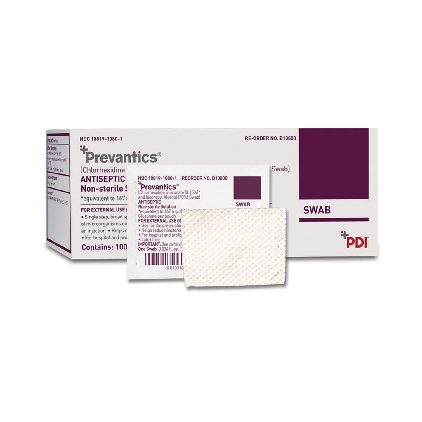 PAD, SWAB PREVANTICS 1ML (100/BX 10BX/CS)