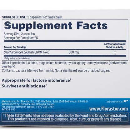 FLORASTOR, CAP 250MG (50/CT)