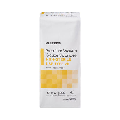 SPONGE, GAUZE TYPE-VII 12PLY N/S 4"X4" (200/PK 10PK/CS)
