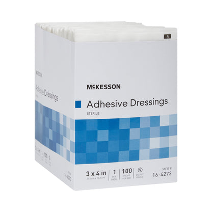 DRESSING, WOUND ADH STR 3"X4" (100/BX 12BX/CS)