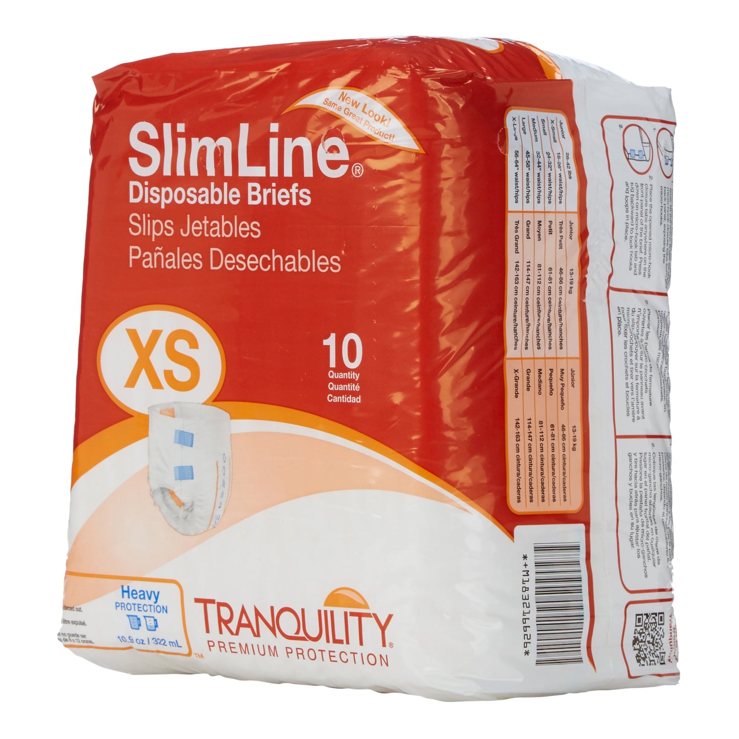 BRIEF, TRANQUILITY SLIMLINE ADLT XSM 18"-26" (10/BG 10BG/CS)