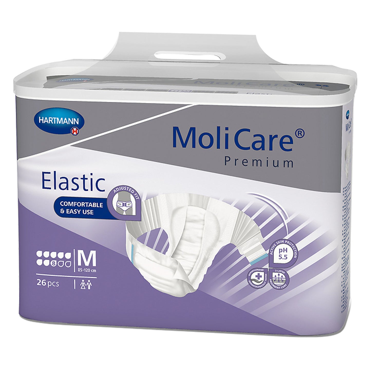 BRIEF, MOLICARE PREMIUM ELAS DISP 8D MED (26/BG 3BG/CS)