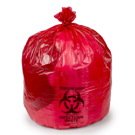 BAG, INFECTIOUS WASTE 14MIC RED 33"X40" (25/PK 10PK/CS)