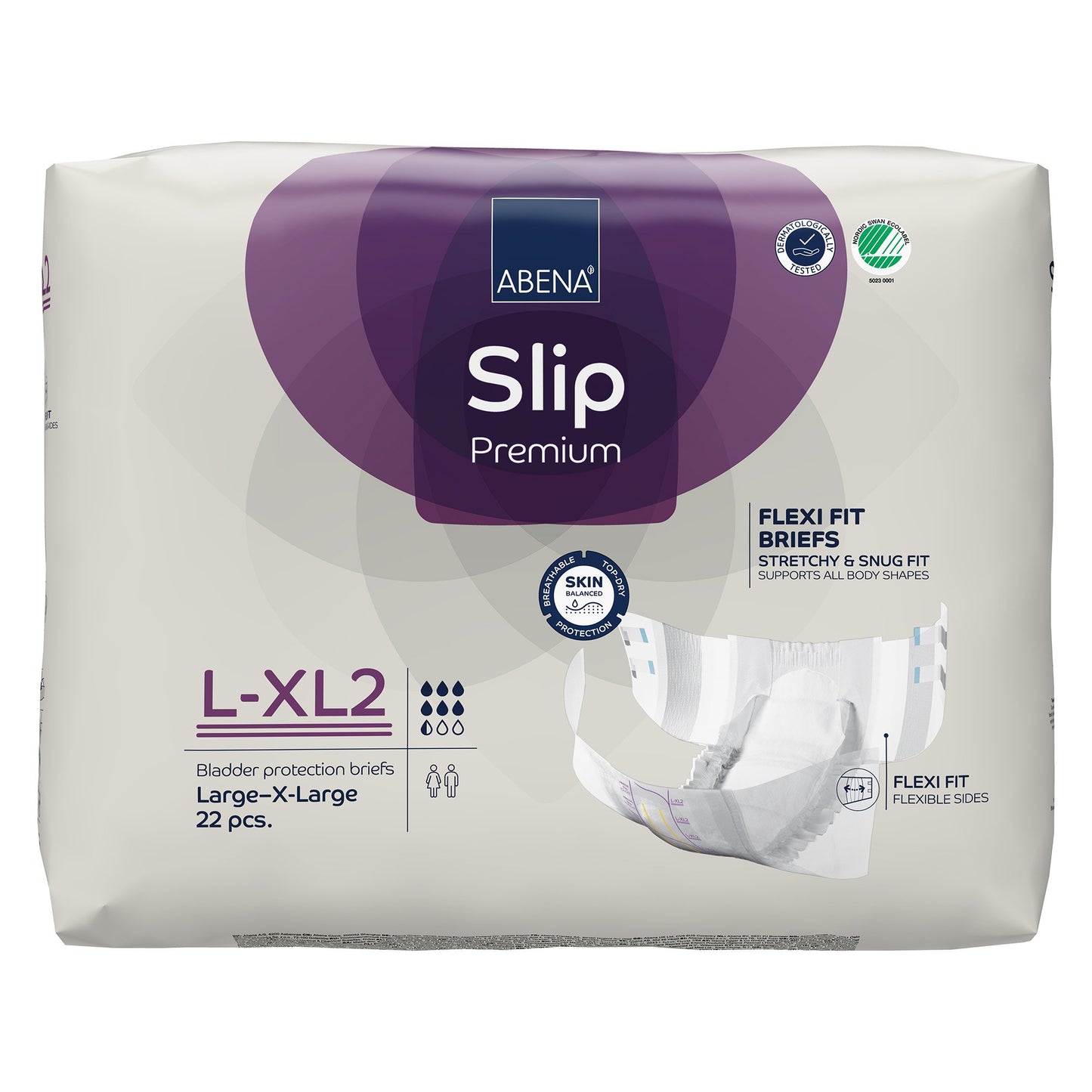 BRIEF, INCONT SLIP FLEX FIT PREM L2-XL2 LG/XLG (22/PK 4PK/CS