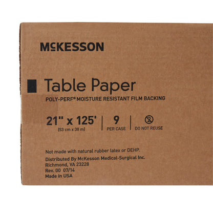 PAPER, TABLE POLY PERF WHT 21"X125' (9RL/CS)