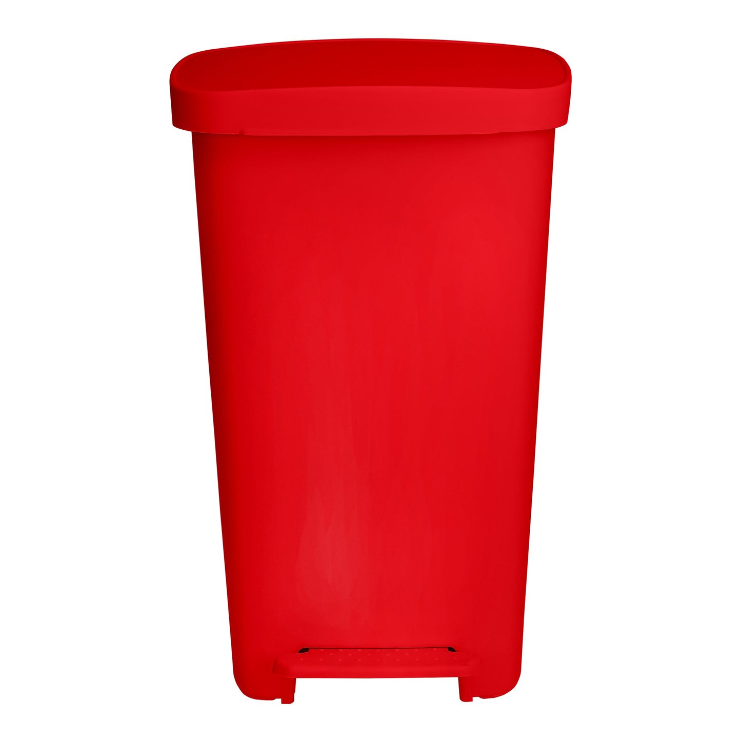 WASTECAN, STEP-ON RECTGL PLAS RED 52QT