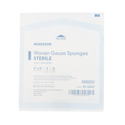 SPONGE, GAUZE 12PLY STR 2'S 4"X4" (2/PK 25PK/BX 24BX/CS)