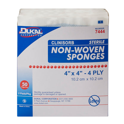 SPONGE, N/WVN 4"X4" STR (2/PK 50PK/BX 12BX/CS)