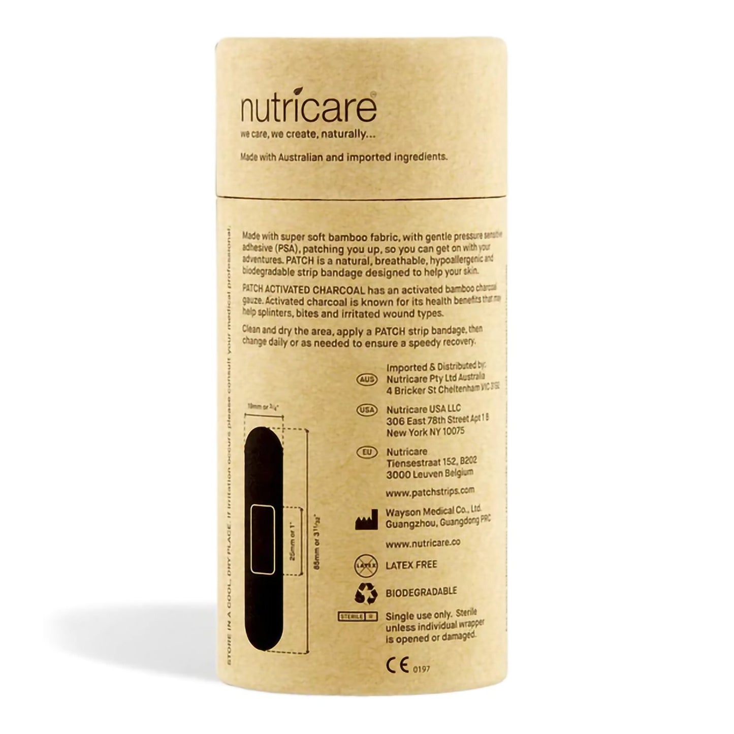 BANDAGE, ADH ACTIVATED CHARCOAL BAMBOO (25/TU 3TU/BX)