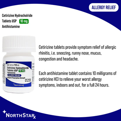 CETIRIZINE HCL, TAB 10MG (100/BT)