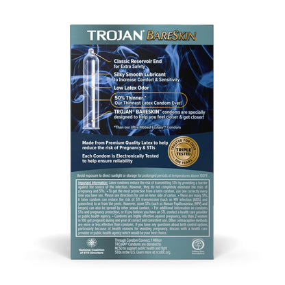 CONDOM, TROJAN BARESKIN LUBRICATED (10/BX)