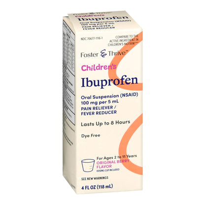 IBUPROFEN, SUSPN ORAL FT SM BERRYDYE FREE 4OZ 100MG/5ML