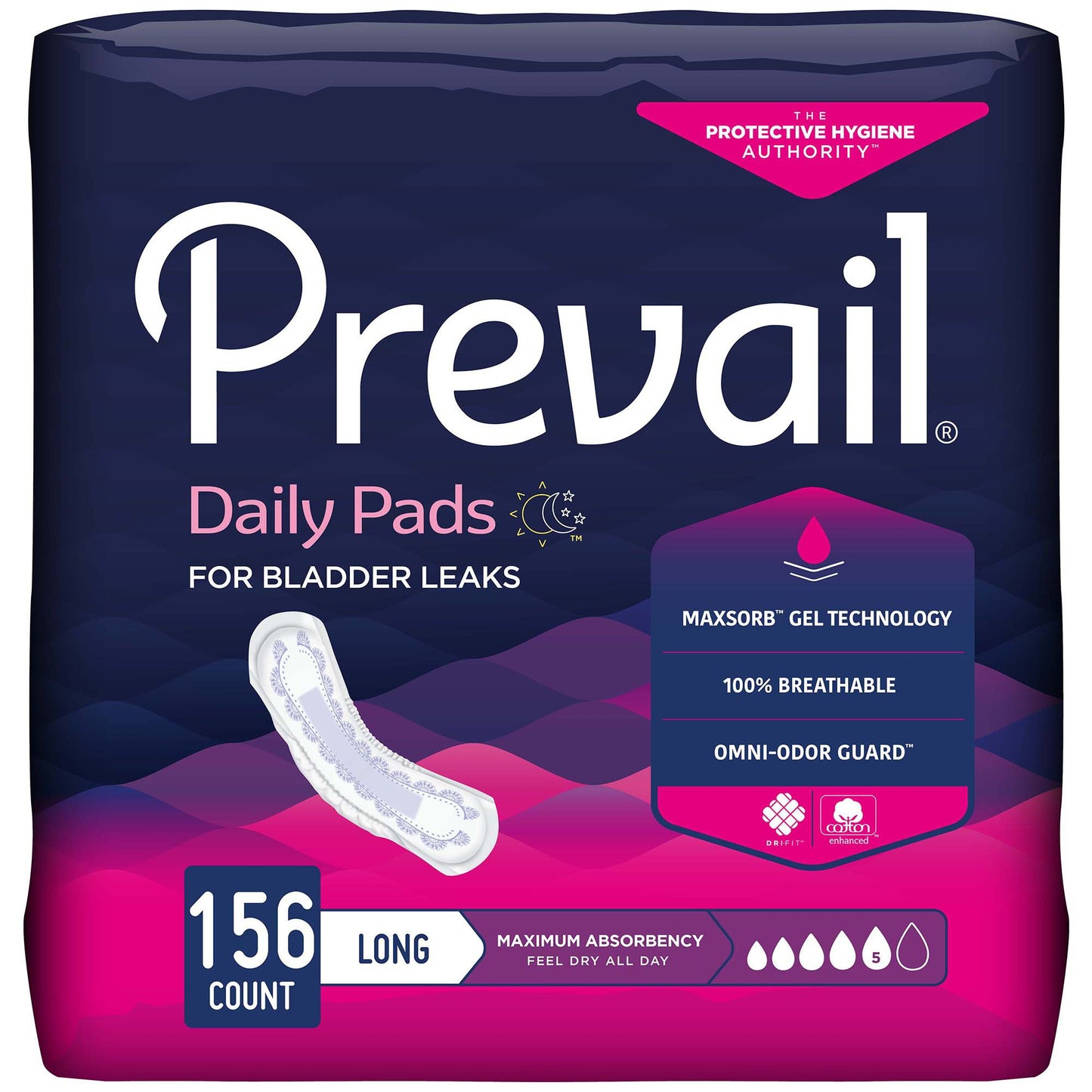 PAD, INCONT PREVAIL LNG MAX (39/PK 4PK/CS)