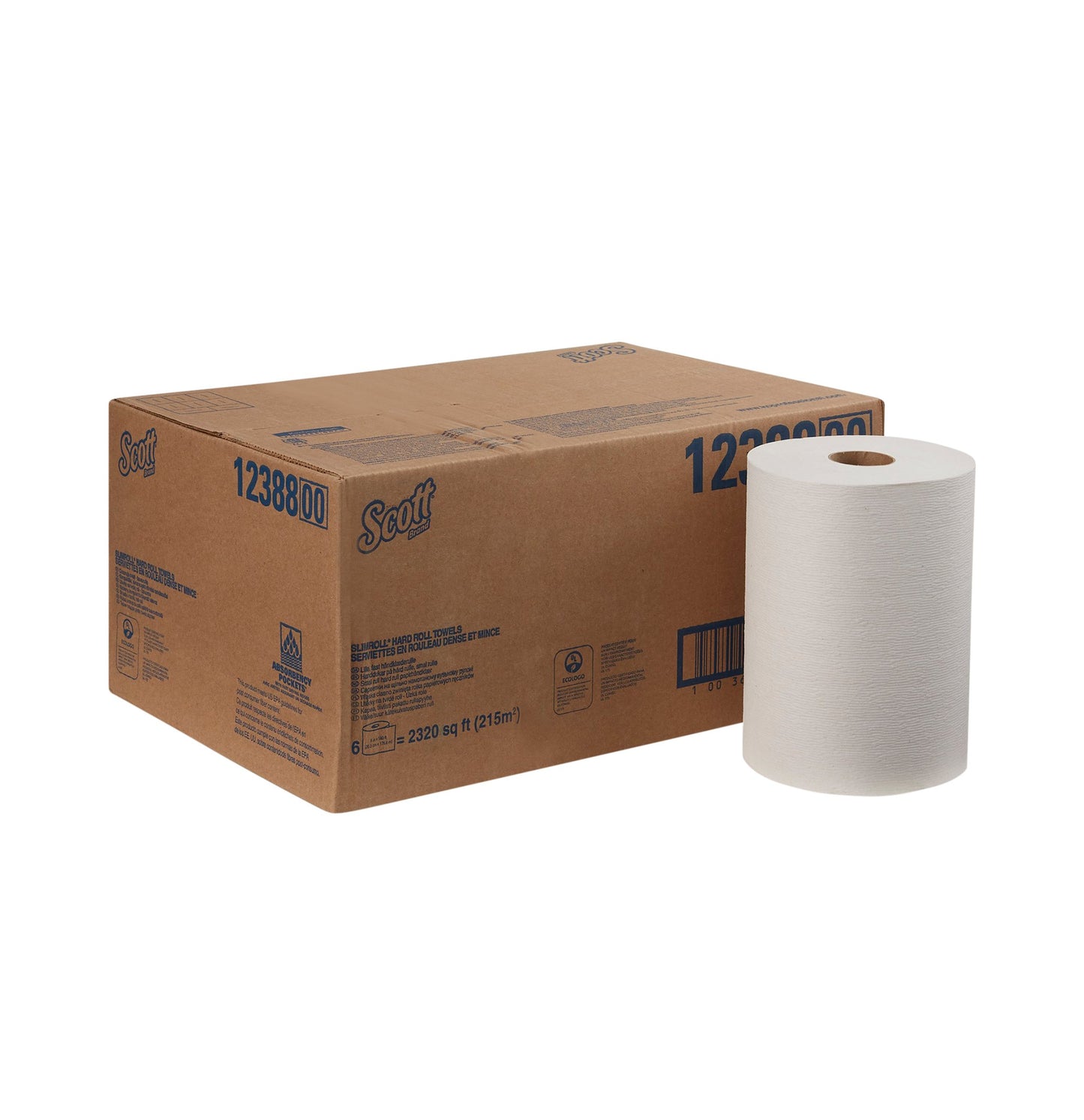 TOWEL, SCOTT SLIMROLL PAPER W HT 8"X580' (6RL/CS) KIMCLK