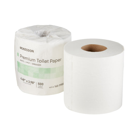 TISSUE, TOILET PREM WHT 2PLY (500SHEETS/RL 80RL/CS)