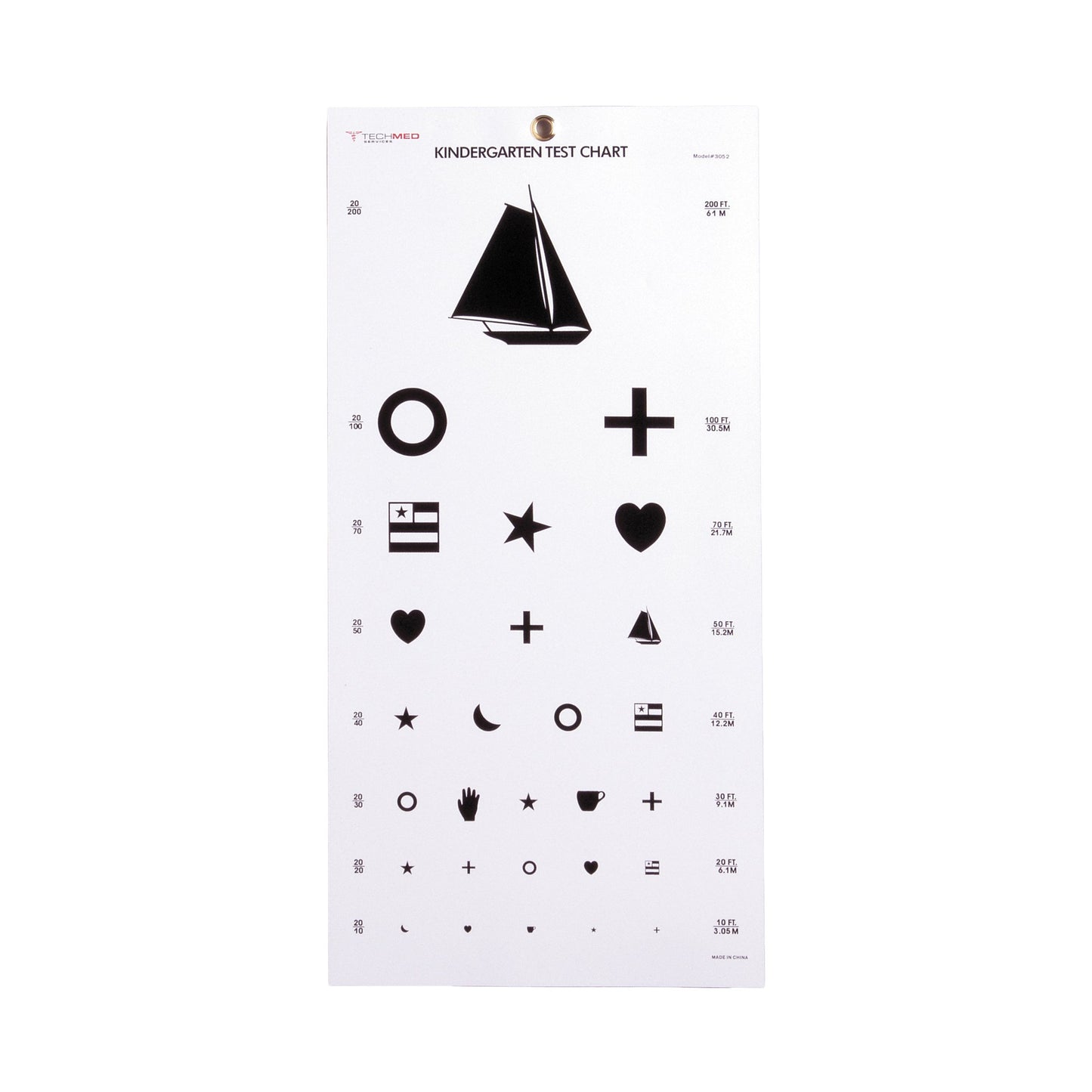 CHART, EYE TEST KINDERGRTN LF 20' 22"X11" (5/BG)