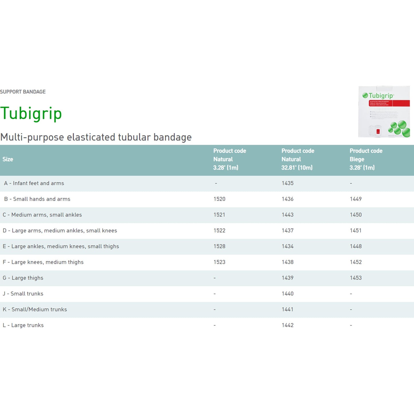 BANDAGE, ELAS NET TUBIGRIP SZJ