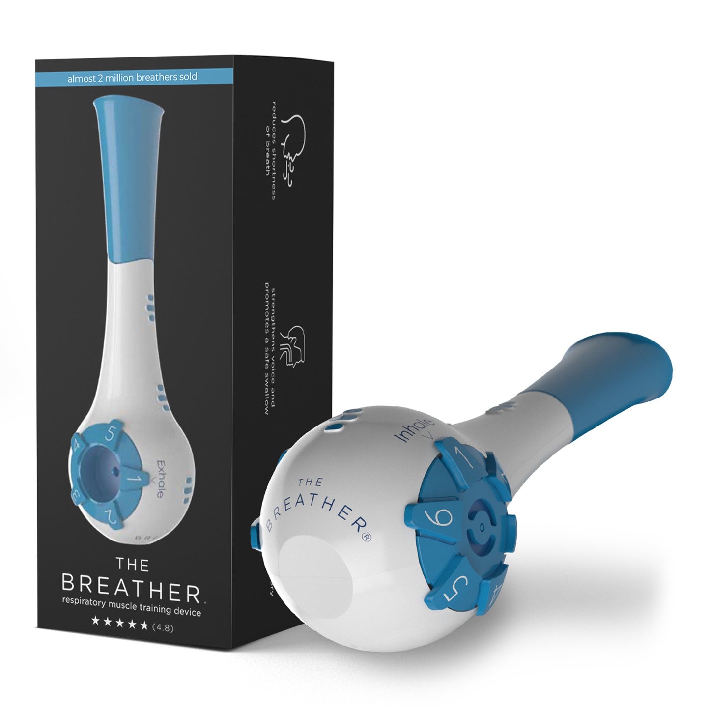 EXERCISER, RESPIRATORY TRAINER BREATHER BLU (120/CS)