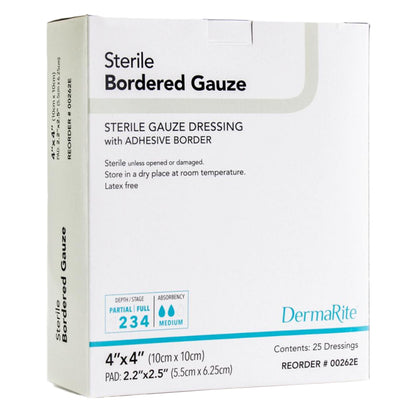 GAUZE, BORDERED STR 4X4" 2X2" PAD (25/BX)