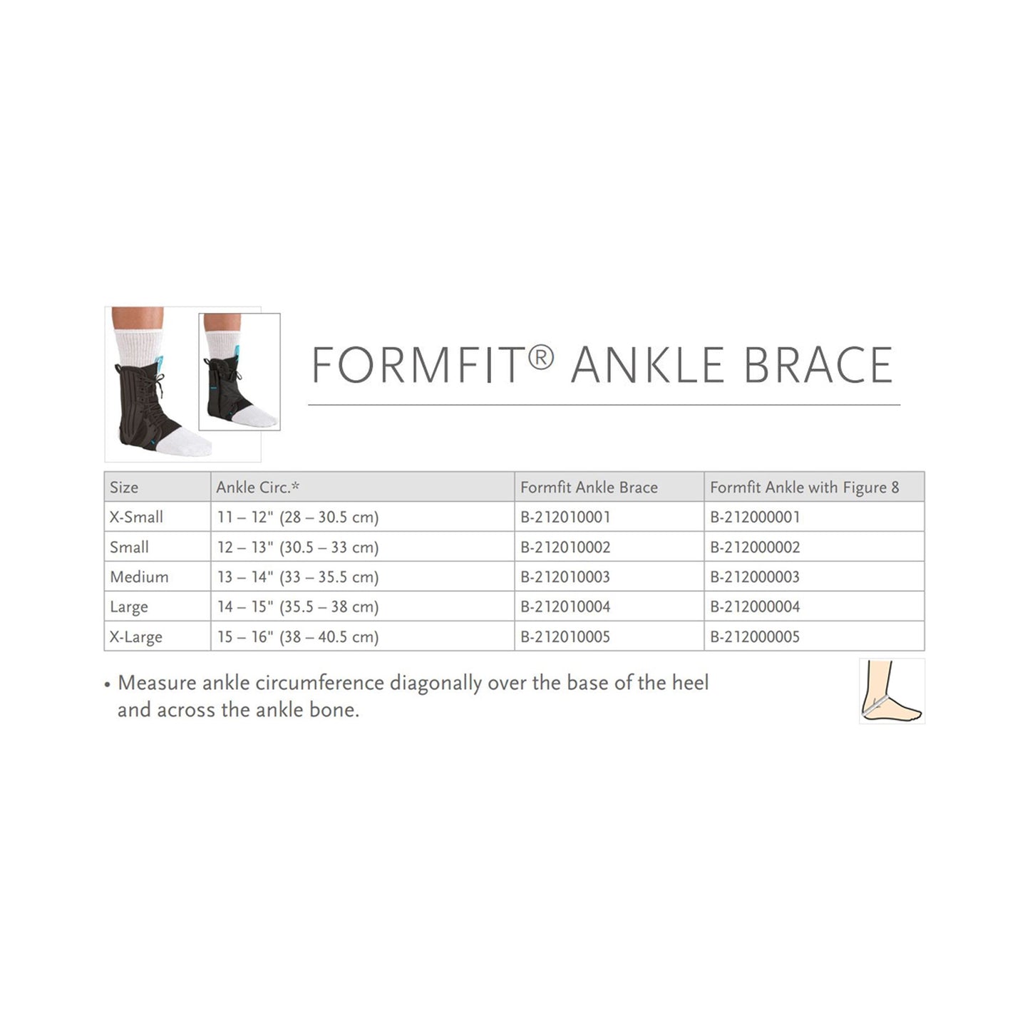 ANKLE BRACE, EXOFORM BLK LG