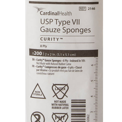 SPONGE, GAUZE 8PLY 2"X2"(200/BG)