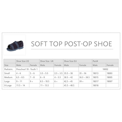 SHOE, POST OP SOFT TOP WOMENS MED