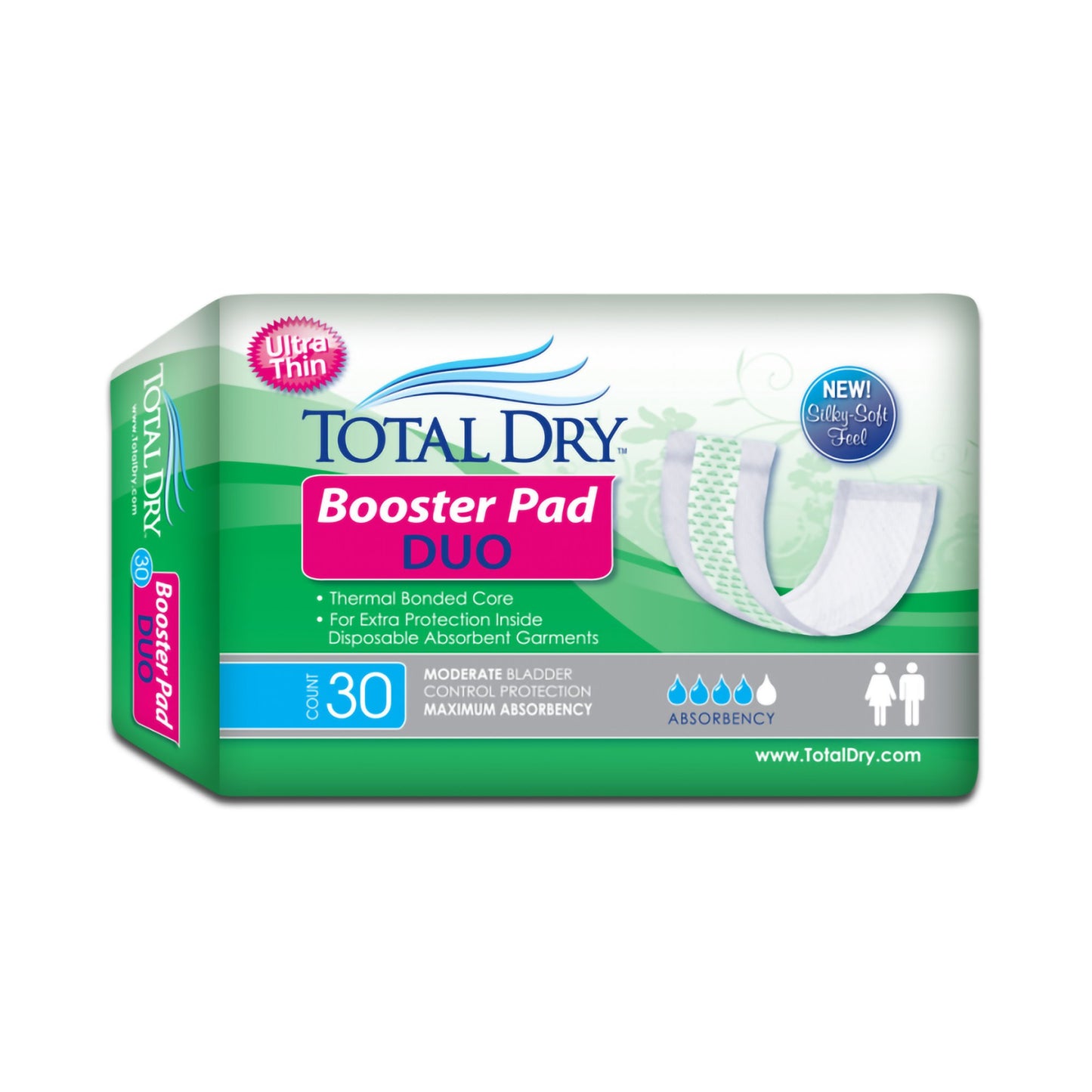 PAD, INCONT DRY DUO BOOST ER (30/BG 6BG/CS)