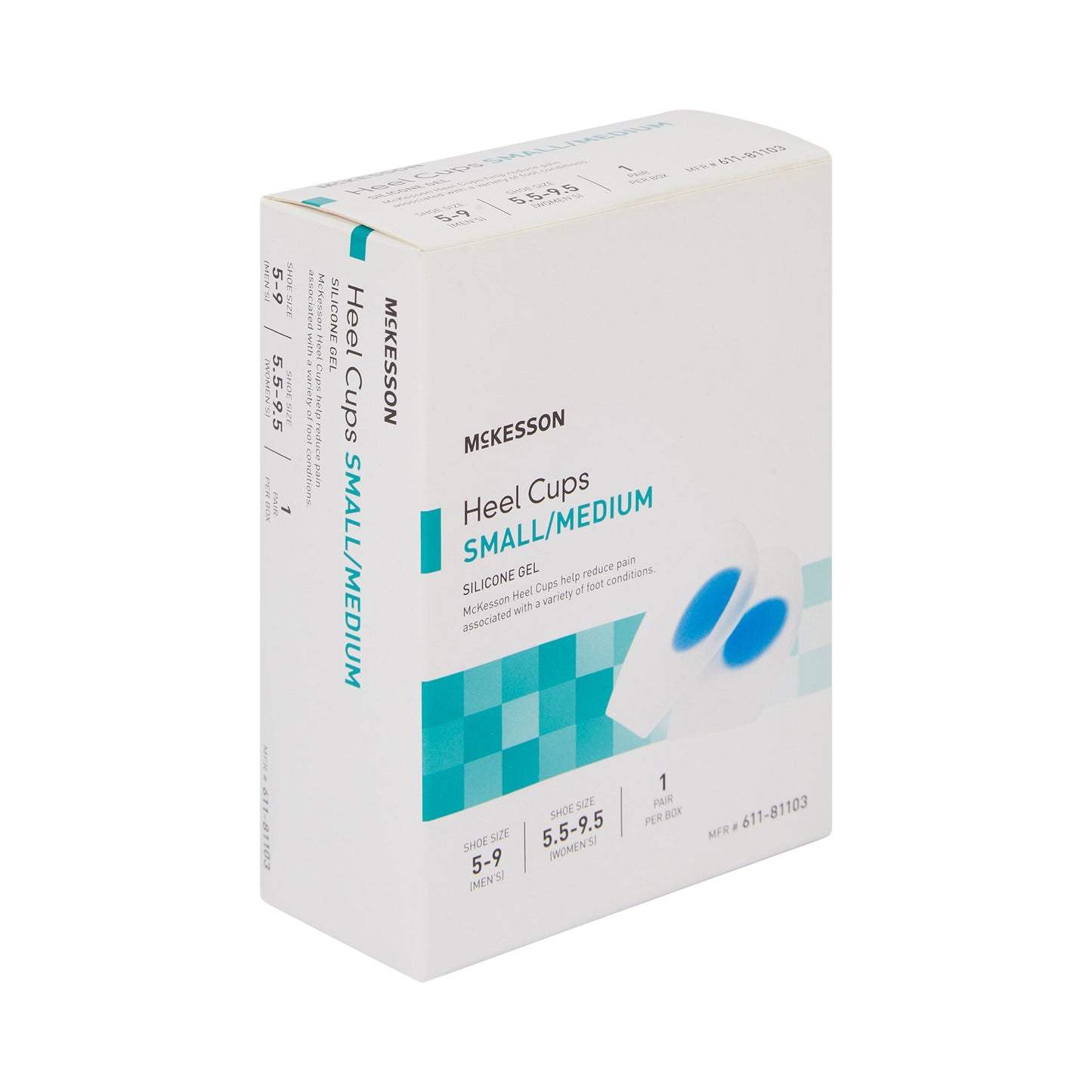 HEEL CUP, SILICONE SM/MED (1PR/BX 6BX/CS)