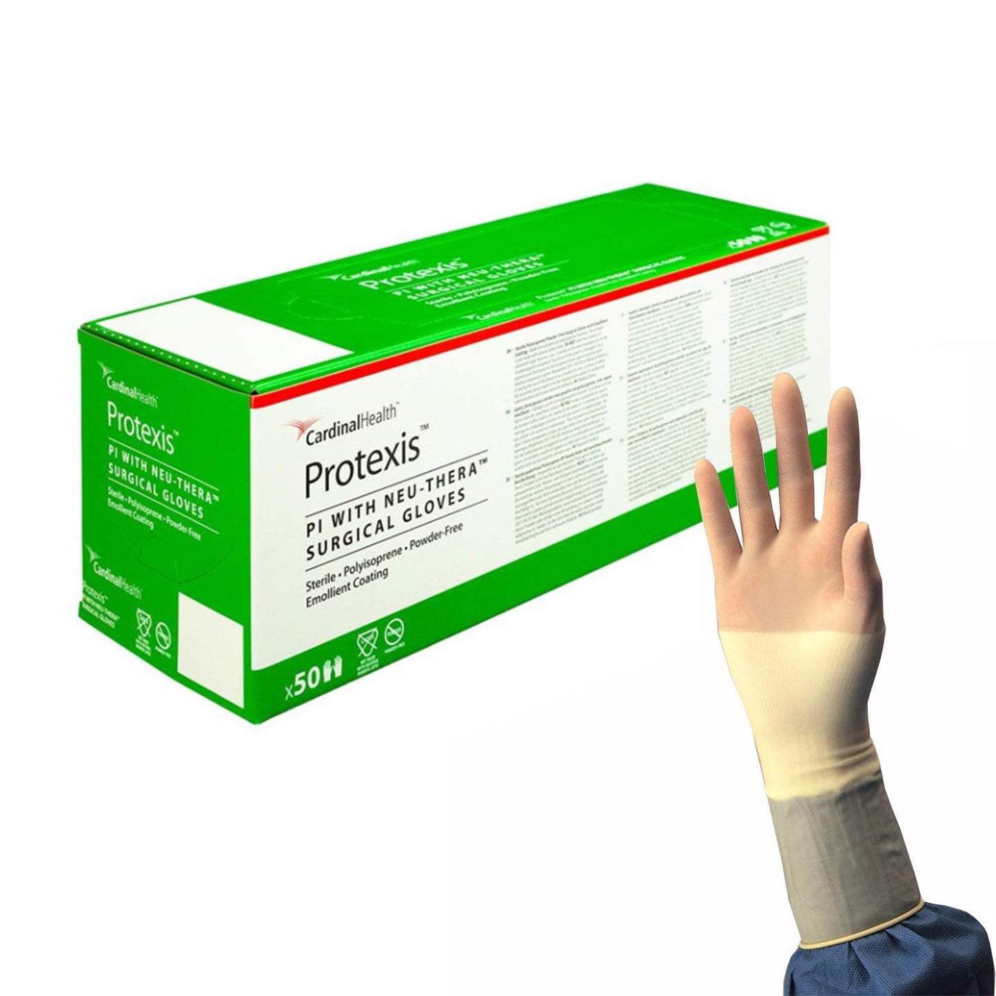 GLOVE, SURG PLYISO 6.5 STR2 SMTH NEUTHERA (50PR/BX 4BX/CS)