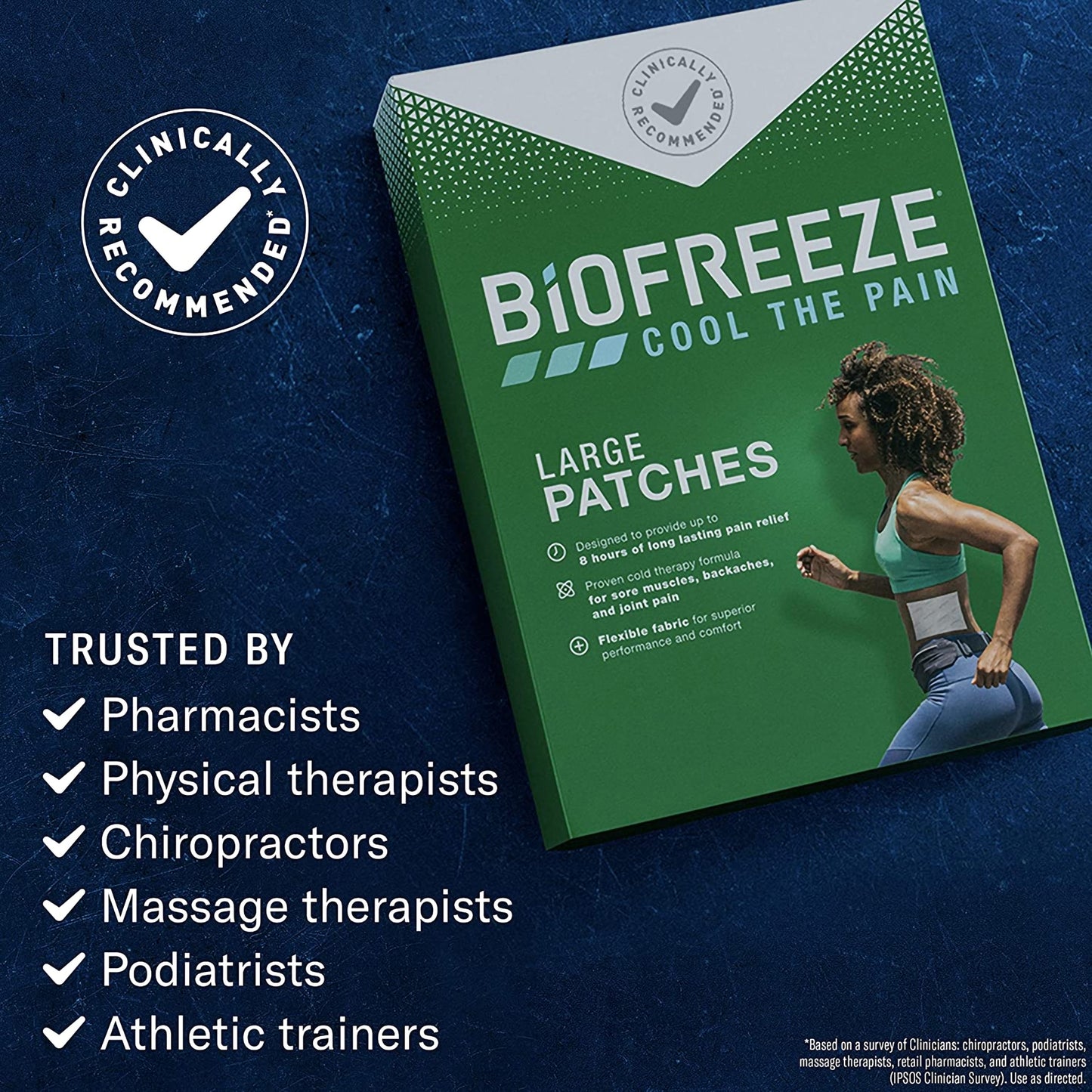 BIOFREEZE PRO, PATCH PAIN RELIEVING (5/BX 24BX/CS)