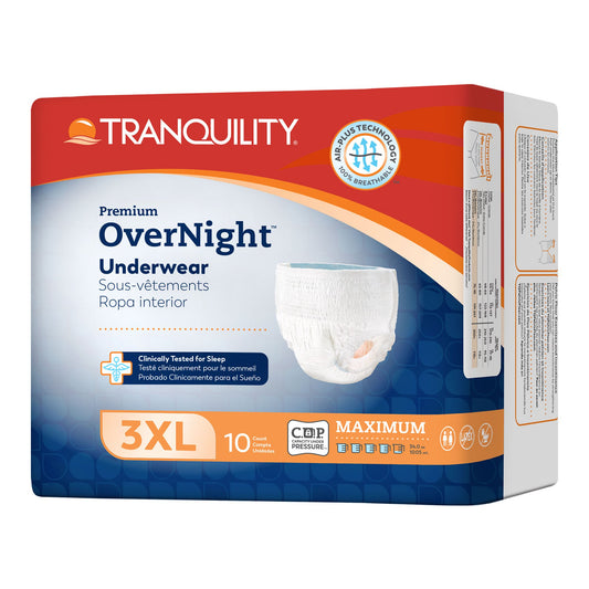 UNDERWEAR, TRANQUILITY OVERNIGHT DISP 3XLG (10/BG 4BG/CS)