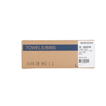 TOWEL, PRO 2PLY POLY WHT 13X18(250/CS)