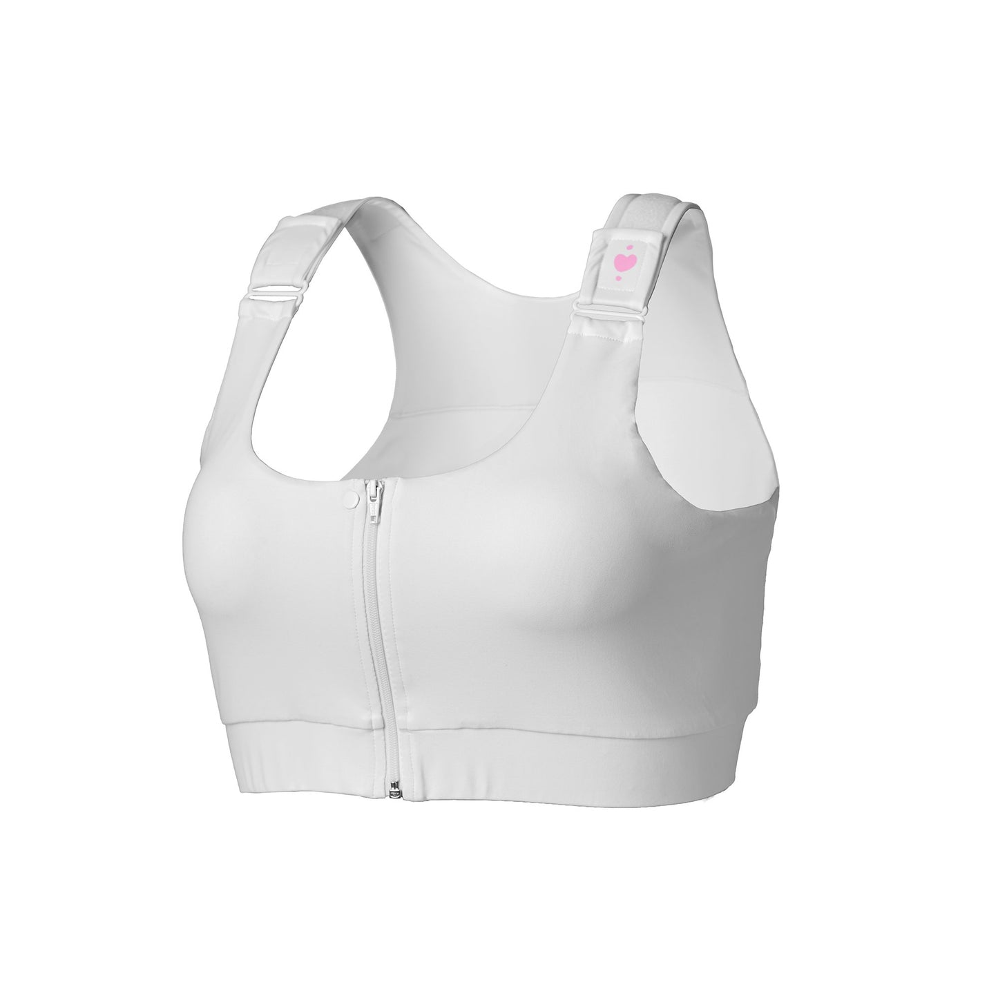 BRA, PST-OP SHIRL W/DBL ZIP FRNT CLSR STRAP WHT MED (36/CS)