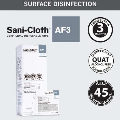 WIPE, SANICLOTH AF3 WET XLG 11.5"X11.75" (50PK/BX)