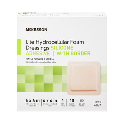 FOAM, ADH SIL LT W/BORDER 6"X6" (10/BX 20BX/CS)