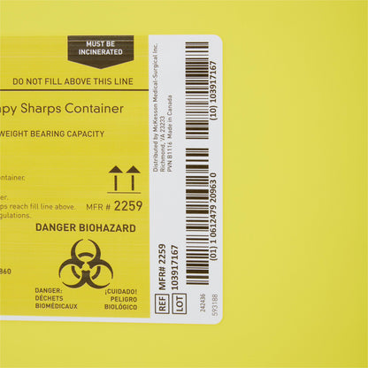 CONTAINER, SHARPS CHEMO YLW 12GL (8/CS)