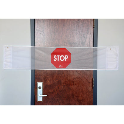 GUARD, DOOR STOP SIGN W/VELCROADHESIVE 48"