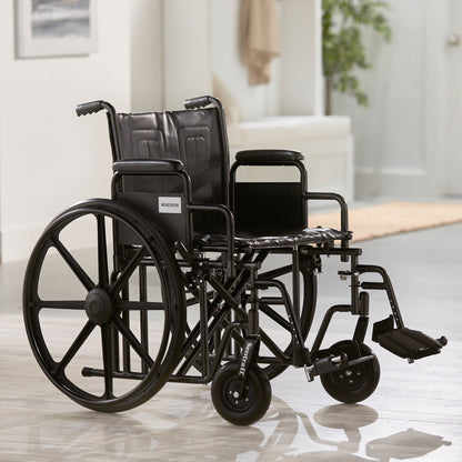 WHEELCHAIR, HD DUAL CROSS BRACE DDA SF 22" 450LBS