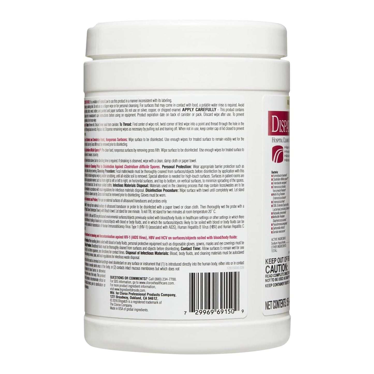 TOWEL, DISINFECTANT W/BLEACH (150EA/PK 8PK/CS)