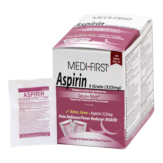 MEDI-FIRST ASPIRIN, TAB 325MG (100/BX)