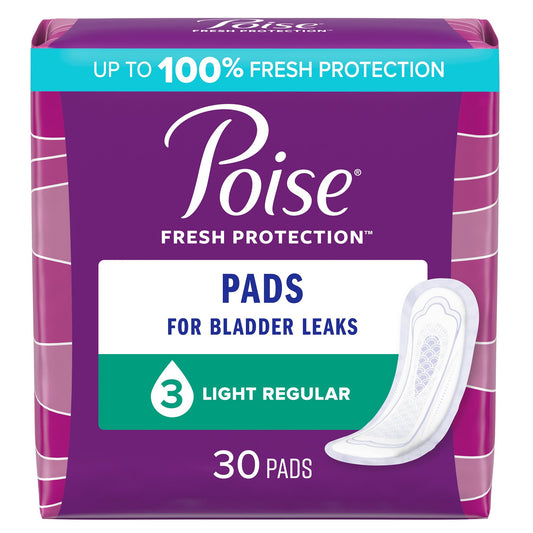 PAD, POISE LIGHT REG (30/PK 4PK/CS)